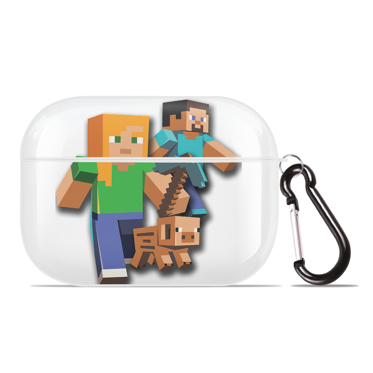 （画像用） マインクラフト ブロックの世界 Minecraft MC Block world 【AirPods Pro用】ハードシェル保護ケース 耐衝撃・防指紋・カラビナ付き商品仕様