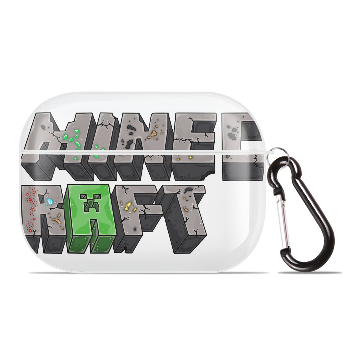 （画像用） マインクラフト ブロックの世界 Minecraft MC Block world 【AirPods Pro用】ハードシェル保護ケース 耐衝撃・防指紋・カラビナ付き商品仕様