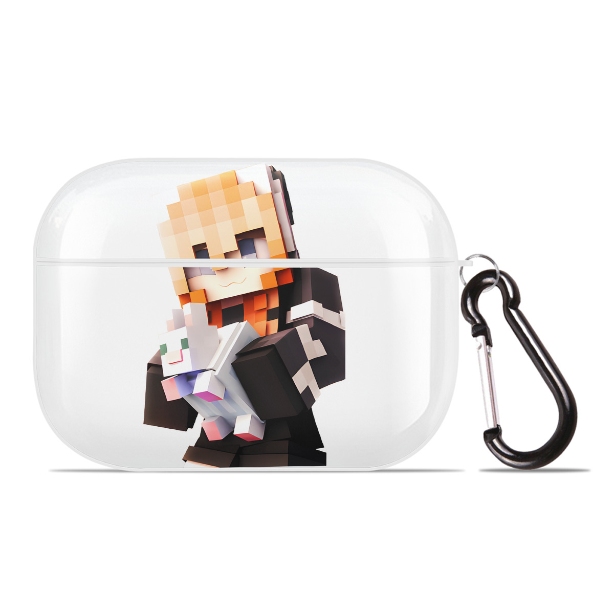 （画像用） マインクラフト ブロックの世界 Minecraft MC Block world 【AirPods Pro用】ハードシェル保護ケース 耐衝撃・防指紋・カラビナ付き商品仕様