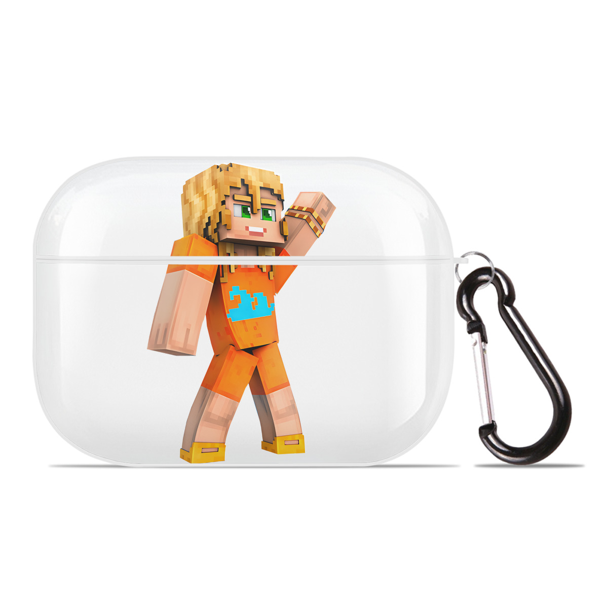 （画像用） マインクラフト ブロックの世界 Minecraft MC Block world 【AirPods Pro用】ハードシェル保護ケース 耐衝撃・防指紋・カラビナ付き商品仕様