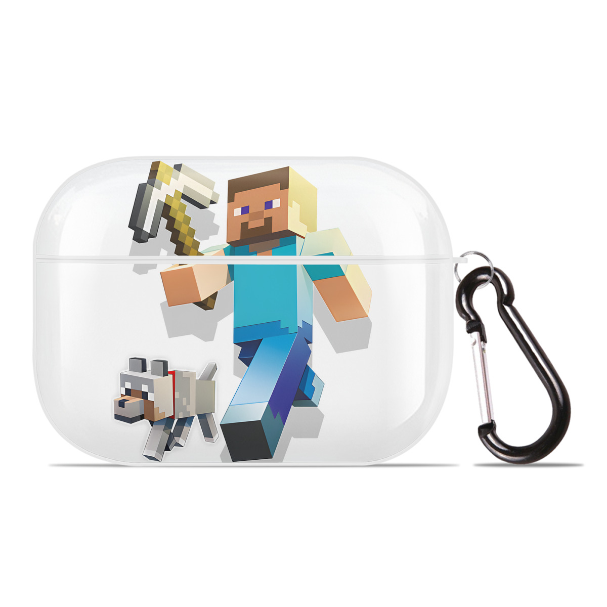 （画像用） マインクラフト ブロックの世界 Minecraft MC Block world 【AirPods Pro用】ハードシェル保護ケース 耐衝撃・防指紋・カラビナ付き商品仕様