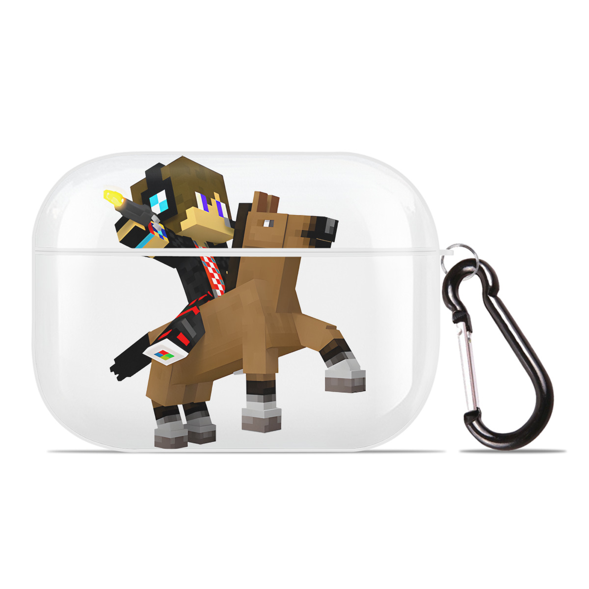 （画像用） マインクラフト ブロックの世界 Minecraft MC Block world 【AirPods Pro用】ハードシェル保護ケース 耐衝撃・防指紋・カラビナ付き商品仕様