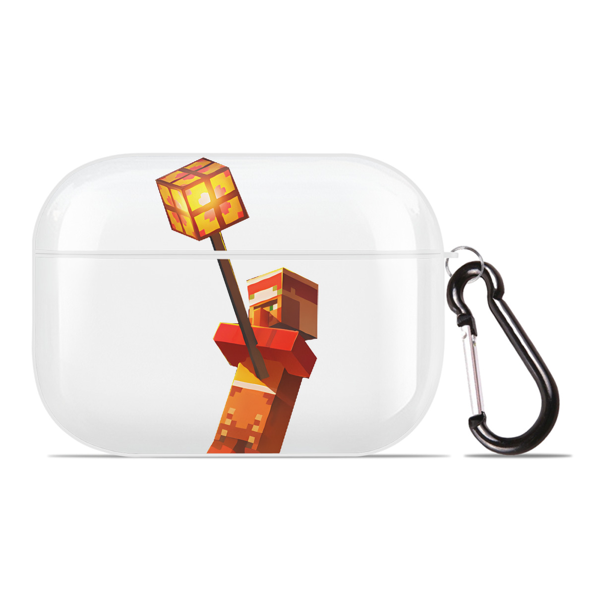 （画像用） マインクラフト ブロックの世界 Minecraft MC Block world 【AirPods Pro用】ハードシェル保護ケース 耐衝撃・防指紋・カラビナ付き商品仕様