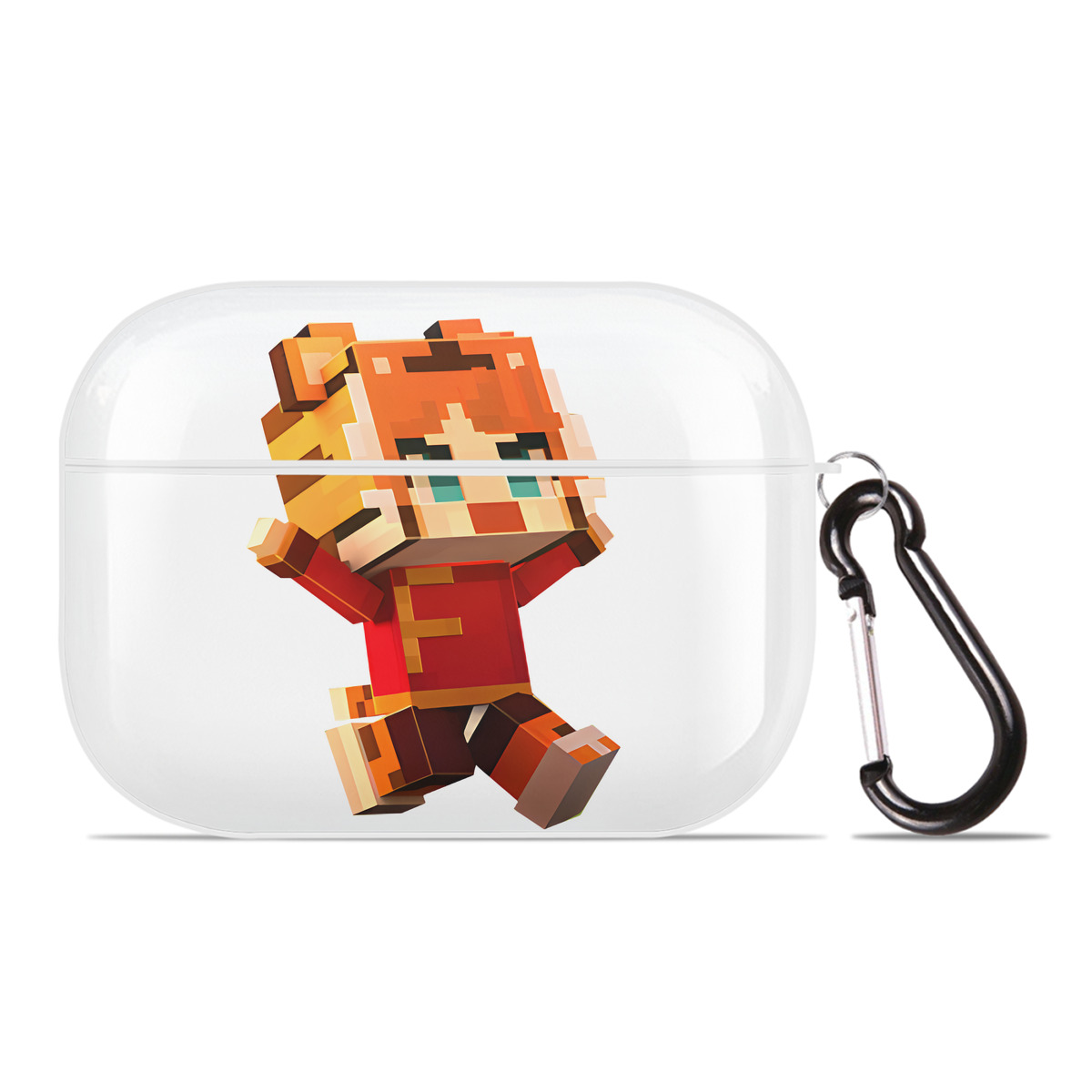 （画像用） マインクラフト ブロックの世界 Minecraft MC Block world 【AirPods Pro用】ハードシェル保護ケース 耐衝撃・防指紋・カラビナ付き商品仕様