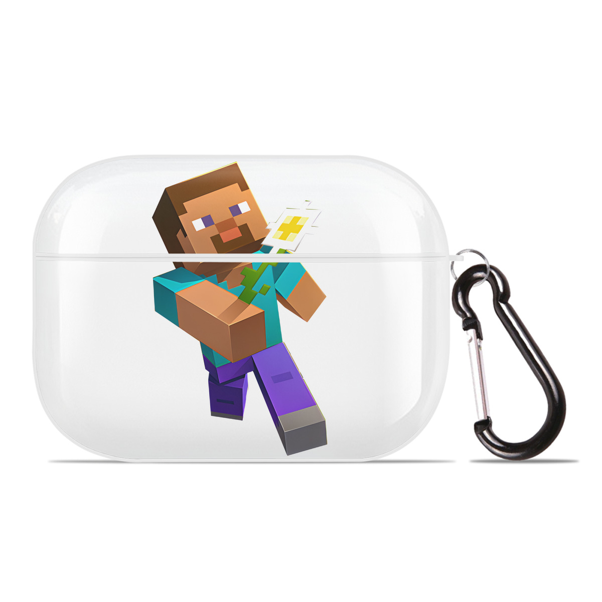 （画像用） マインクラフト ブロックの世界 Minecraft MC Block world 【AirPods Pro用】ハードシェル保護ケース 耐衝撃・防指紋・カラビナ付き商品仕様