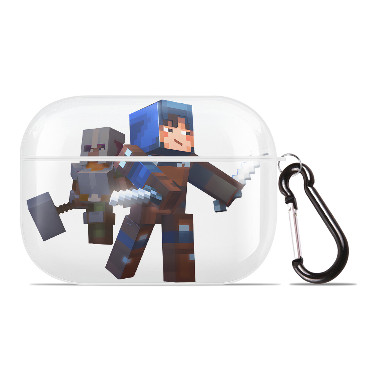 （画像用） マインクラフト ブロックの世界 Minecraft MC Block world 【AirPods Pro用】ハードシェル保護ケース 耐衝撃・防指紋・カラビナ付き商品仕様