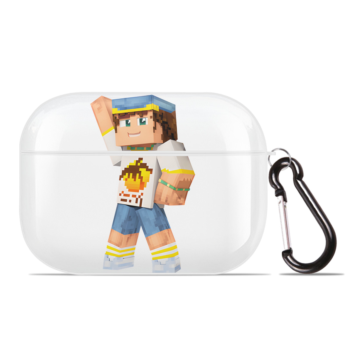 （画像用） マインクラフト ブロックの世界 Minecraft MC Block world 【AirPods Pro用】ハードシェル保護ケース 耐衝撃・防指紋・カラビナ付き商品仕様