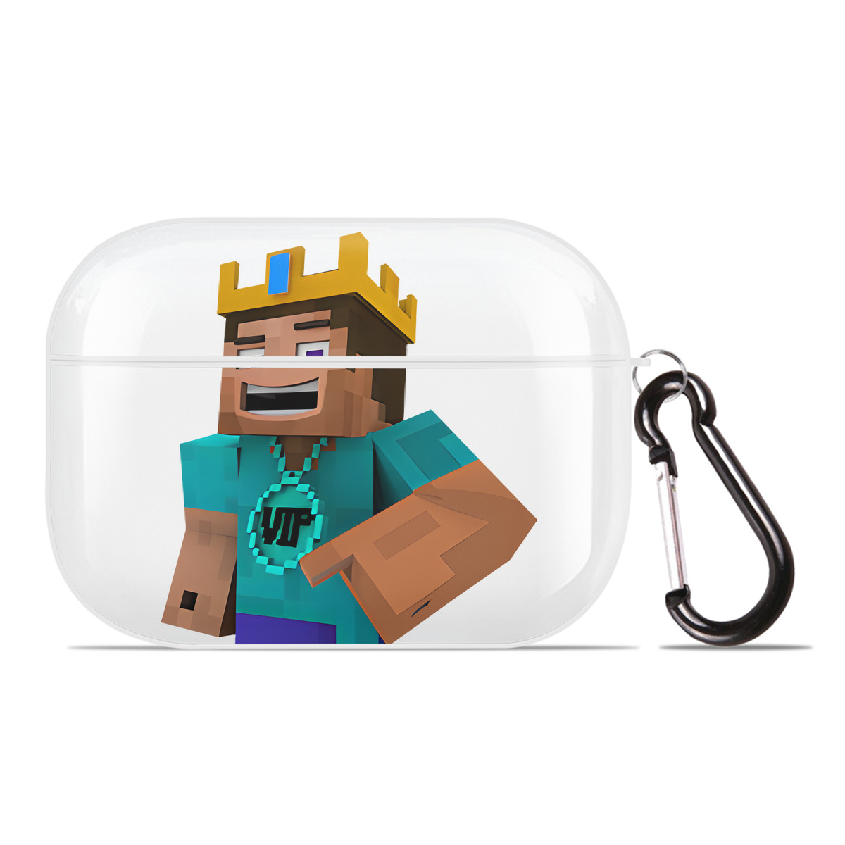 （画像用） マインクラフト ブロックの世界 Minecraft MC Block world 【AirPods Pro用】ハードシェル保護ケース 耐衝撃・防指紋・カラビナ付き商品仕様
