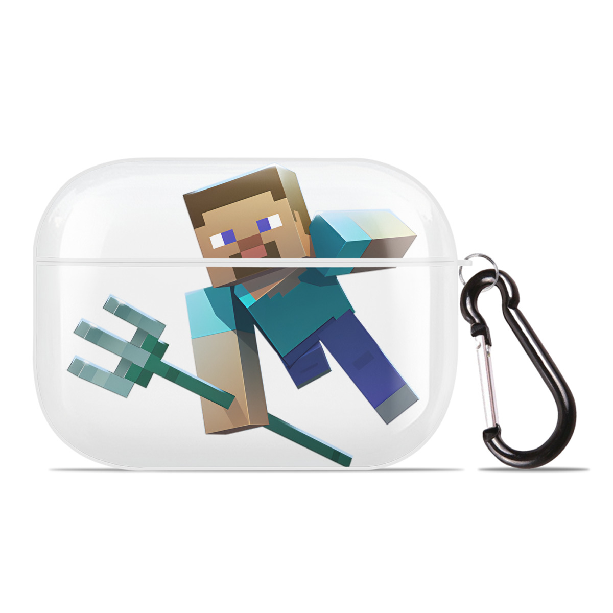 （画像用） マインクラフト ブロックの世界 Minecraft MC Block world 【AirPods Pro用】ハードシェル保護ケース 耐衝撃・防指紋・カラビナ付き商品仕様