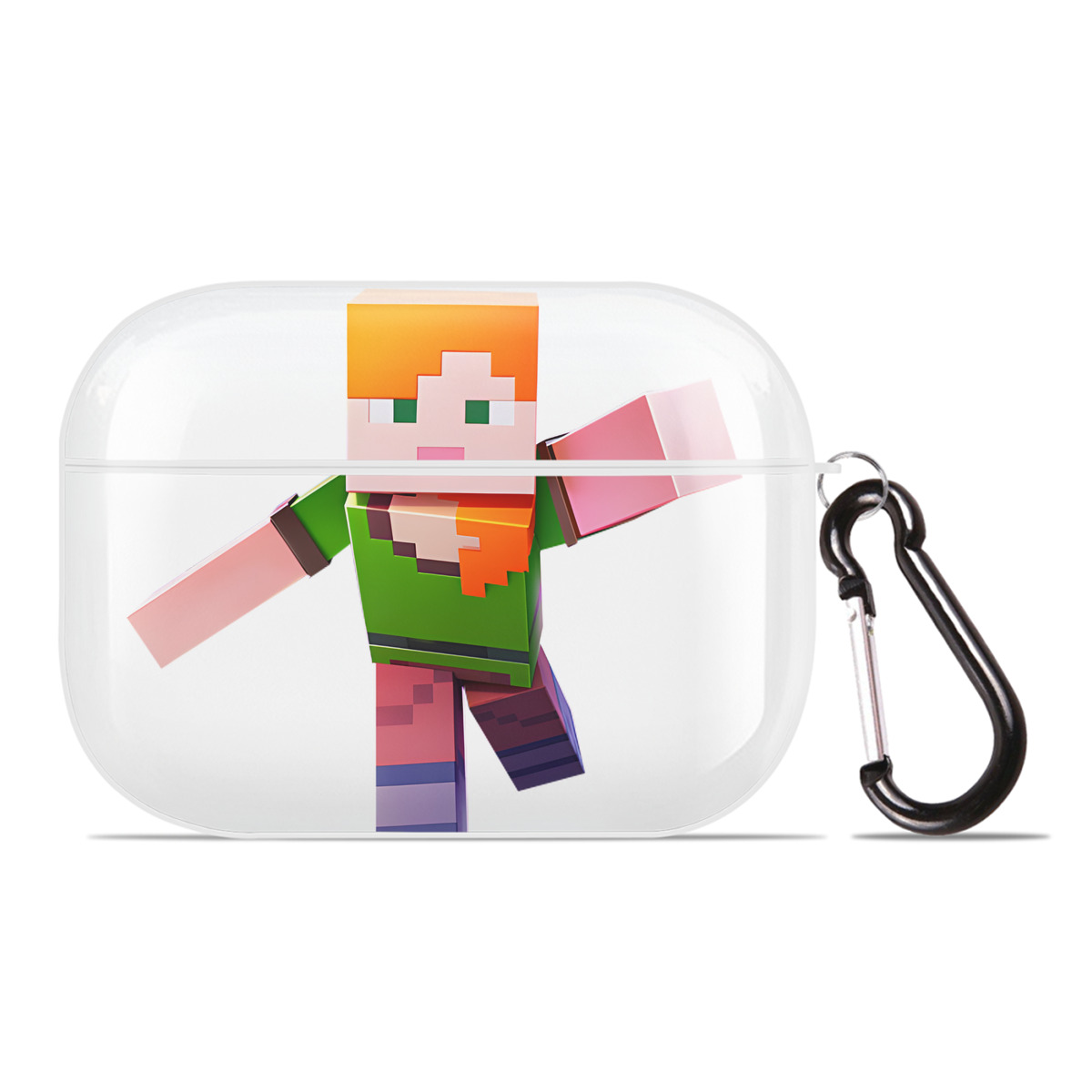 （画像用） マインクラフト ブロックの世界 Minecraft MC Block world 【AirPods Pro用】ハードシェル保護ケース 耐衝撃・防指紋・カラビナ付き商品仕様