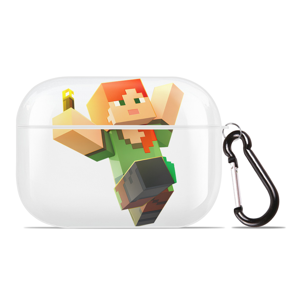（画像用） マインクラフト ブロックの世界 Minecraft MC Block world 【AirPods Pro用】ハードシェル保護ケース 耐衝撃・防指紋・カラビナ付き商品仕様
