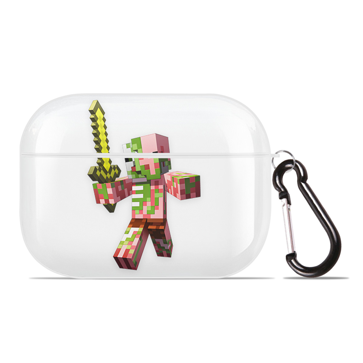 （画像用） マインクラフト ブロックの世界 Minecraft MC Block world 【AirPods Pro用】ハードシェル保護ケース 耐衝撃・防指紋・カラビナ付き商品仕様