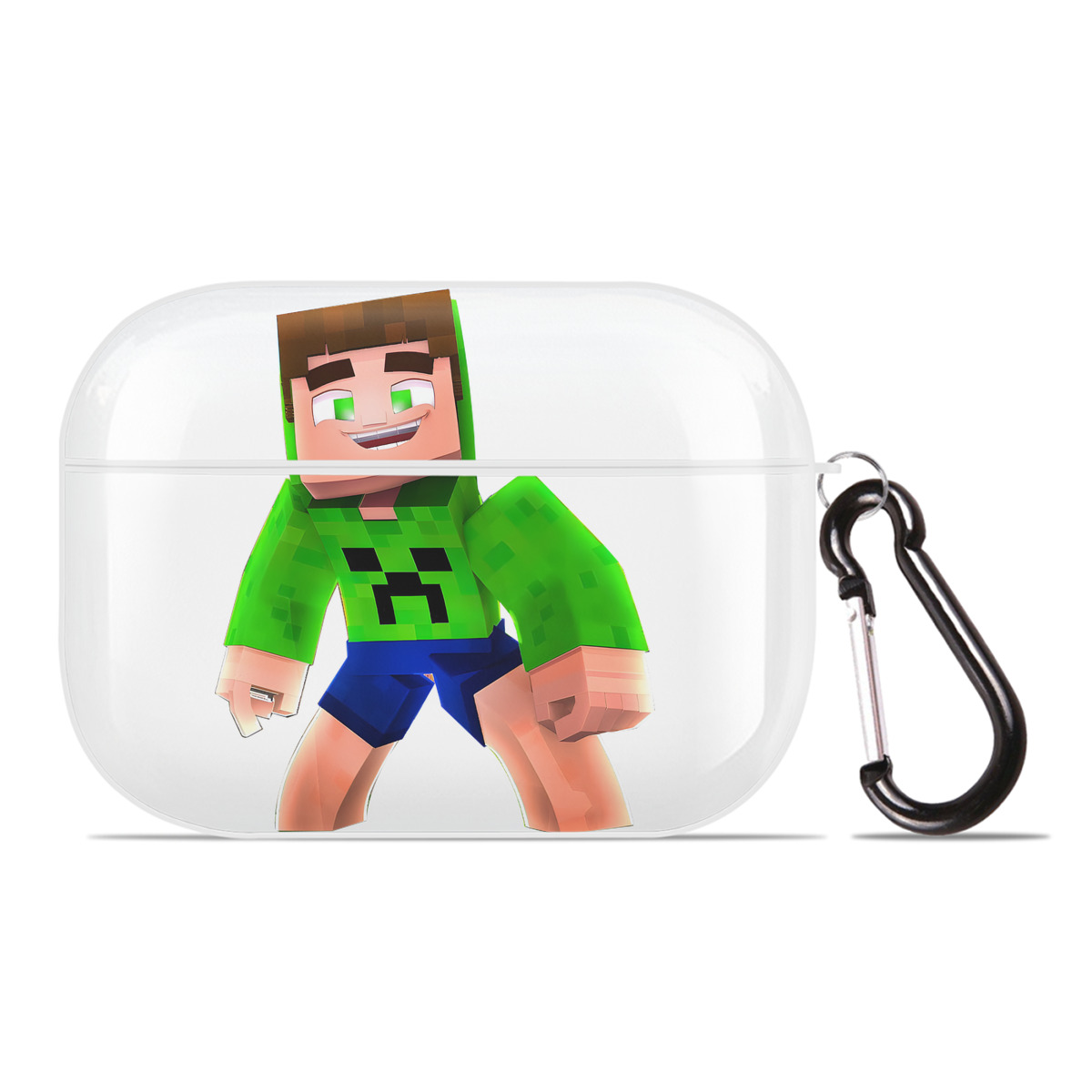 （画像用） マインクラフト ブロックの世界 Minecraft MC Block world 【AirPods Pro用】ハードシェル保護ケース 耐衝撃・防指紋・カラビナ付き商品仕様