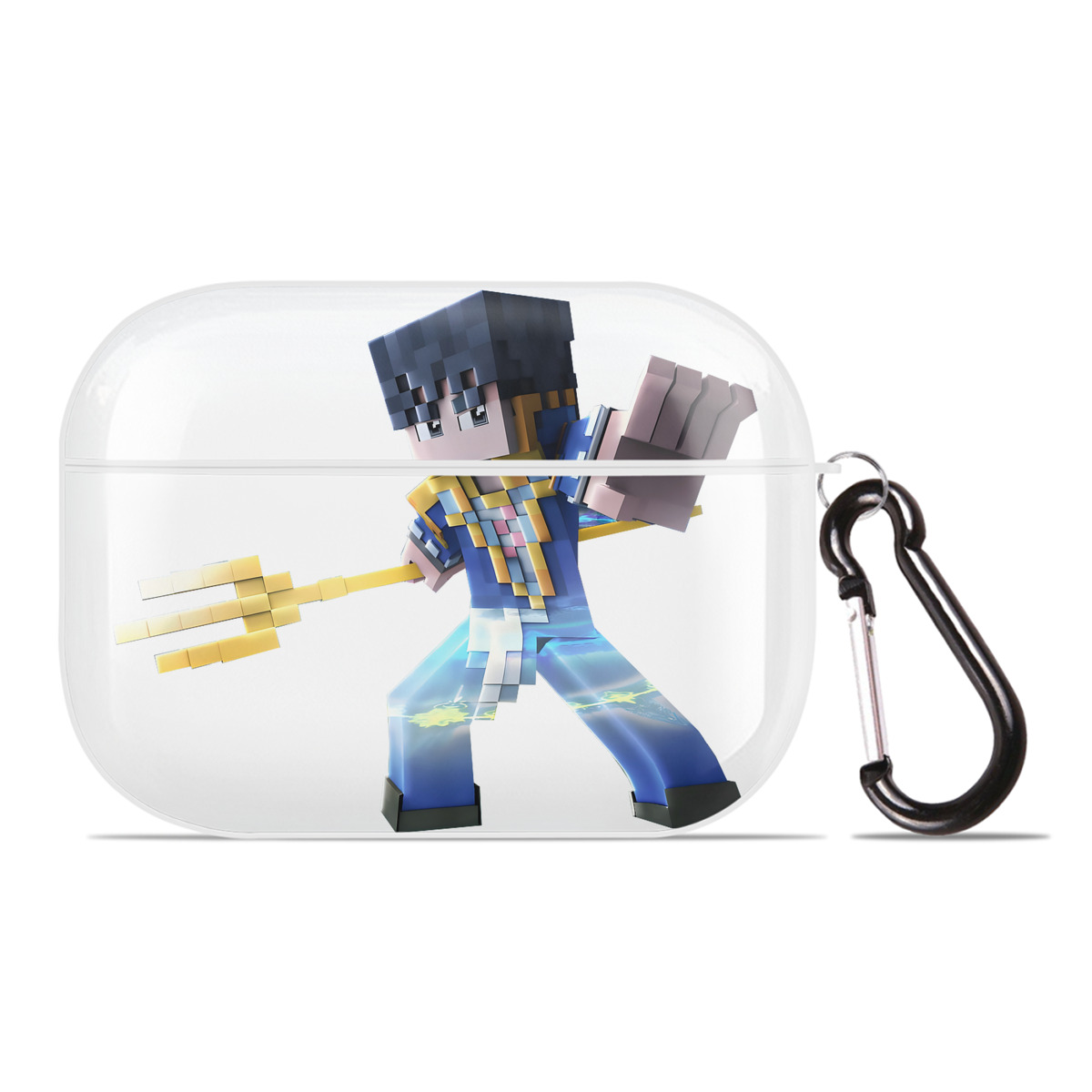 （画像用） マインクラフト ブロックの世界 Minecraft MC Block world 【AirPods Pro用】ハードシェル保護ケース 耐衝撃・防指紋・カラビナ付き商品仕様