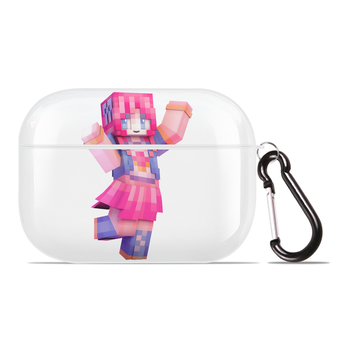 （画像用） マインクラフト ブロックの世界 Minecraft MC Block world 【AirPods Pro用】ハードシェル保護ケース 耐衝撃・防指紋・カラビナ付き商品仕様