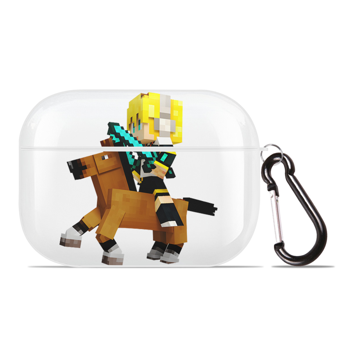 （画像用） マインクラフト ブロックの世界 Minecraft MC Block world 【AirPods Pro用】ハードシェル保護ケース 耐衝撃・防指紋・カラビナ付き商品仕様