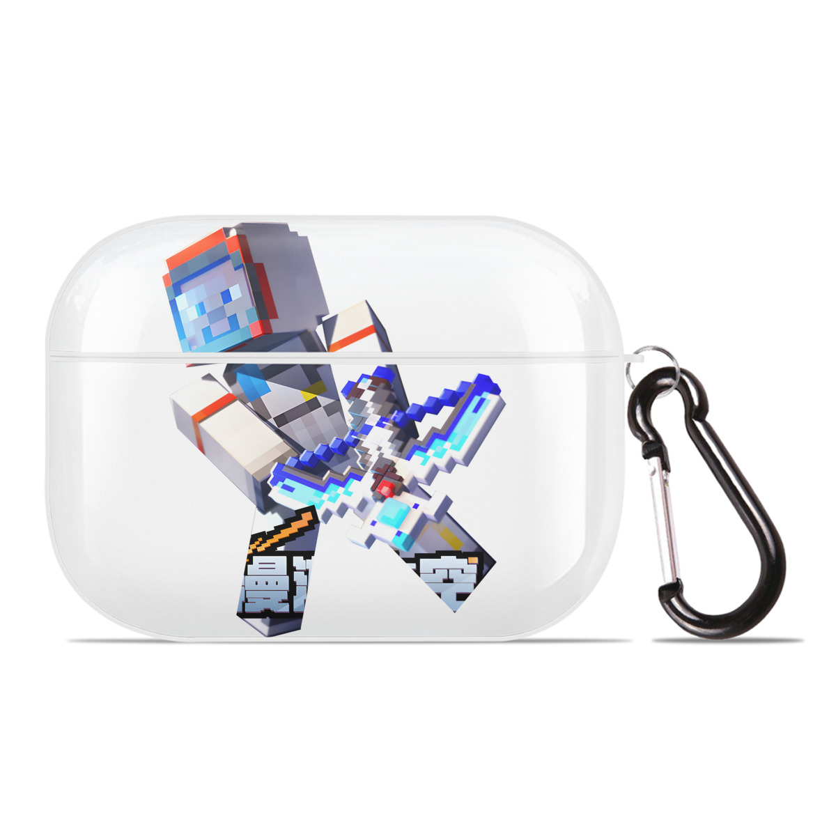 （画像用） マインクラフト ブロックの世界 Minecraft MC Block world 【AirPods Pro用】ハードシェル保護ケース 耐衝撃・防指紋・カラビナ付き商品仕様