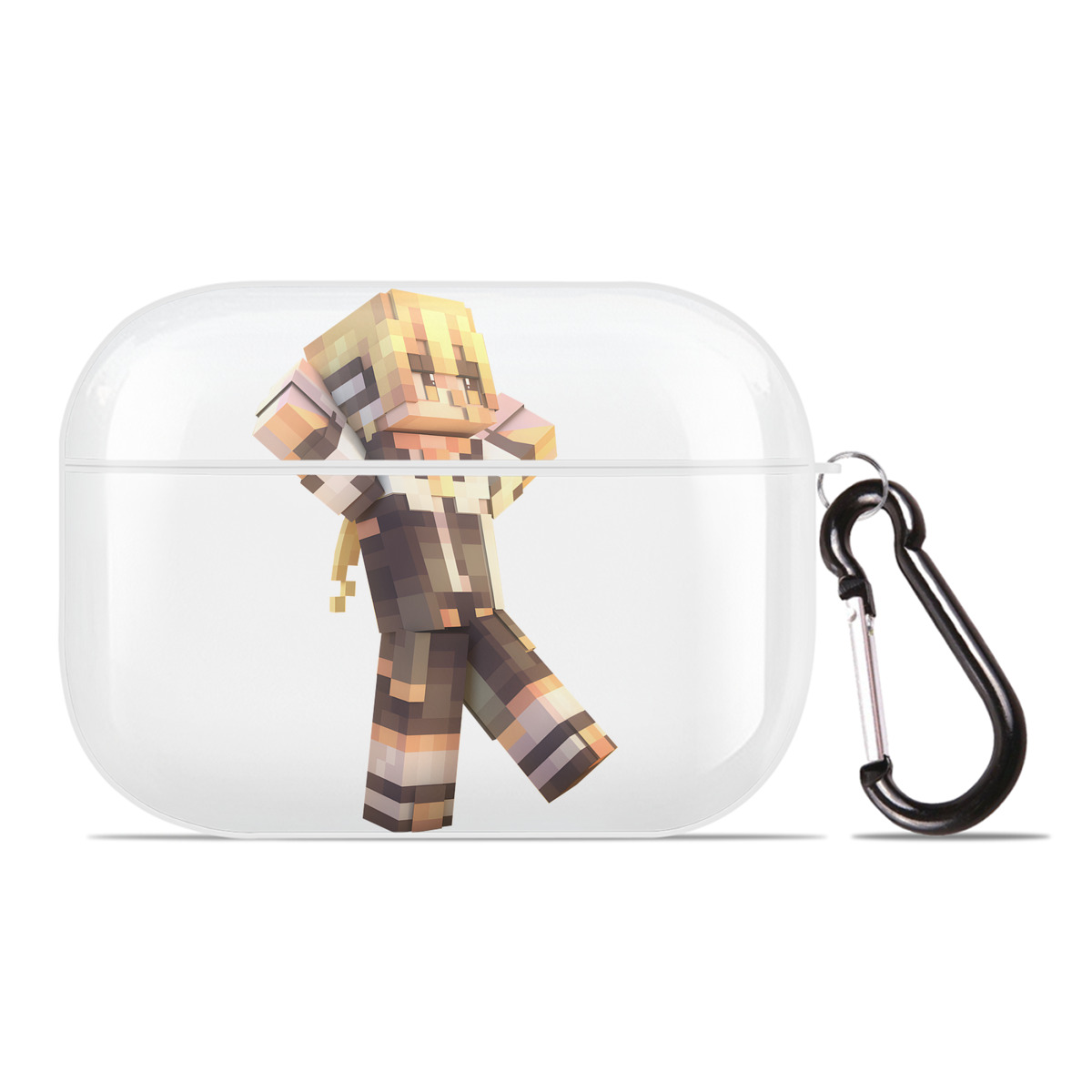 （画像用） マインクラフト ブロックの世界 Minecraft MC Block world 【AirPods Pro用】ハードシェル保護ケース 耐衝撃・防指紋・カラビナ付き商品仕様