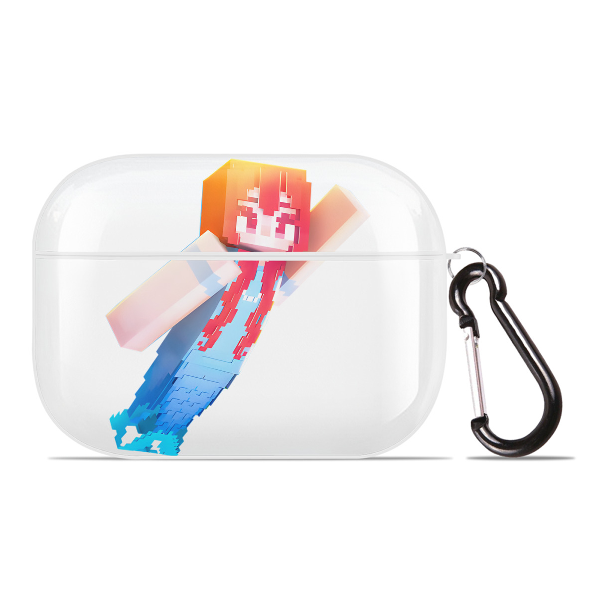 （画像用） マインクラフト ブロックの世界 Minecraft MC Block world 【AirPods Pro用】ハードシェル保護ケース 耐衝撃・防指紋・カラビナ付き商品仕様