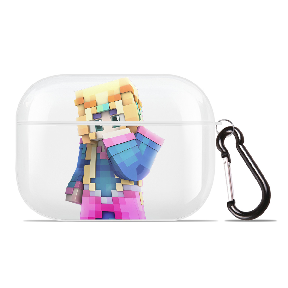 （画像用） マインクラフト ブロックの世界 Minecraft MC Block world 【AirPods Pro用】ハードシェル保護ケース 耐衝撃・防指紋・カラビナ付き商品仕様