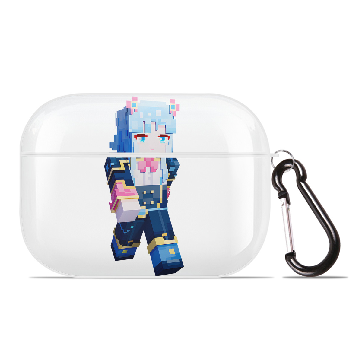 （画像用） マインクラフト ブロックの世界 Minecraft MC Block world 【AirPods Pro用】ハードシェル保護ケース 耐衝撃・防指紋・カラビナ付き商品仕様
