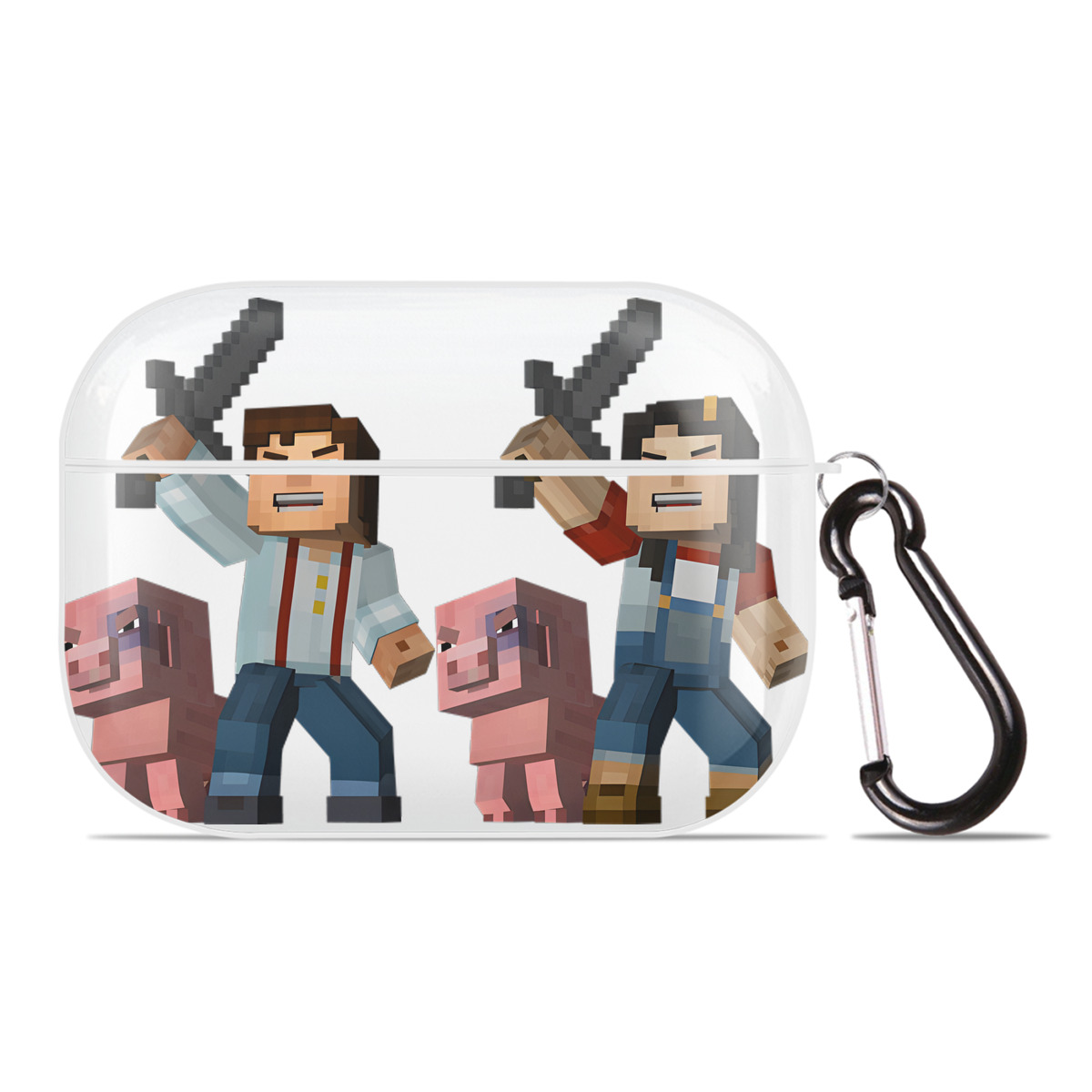 （画像用） マインクラフト ブロックの世界 Minecraft MC Block world 【AirPods Pro用】ハードシェル保護ケース 耐衝撃・防指紋・カラビナ付き商品仕様