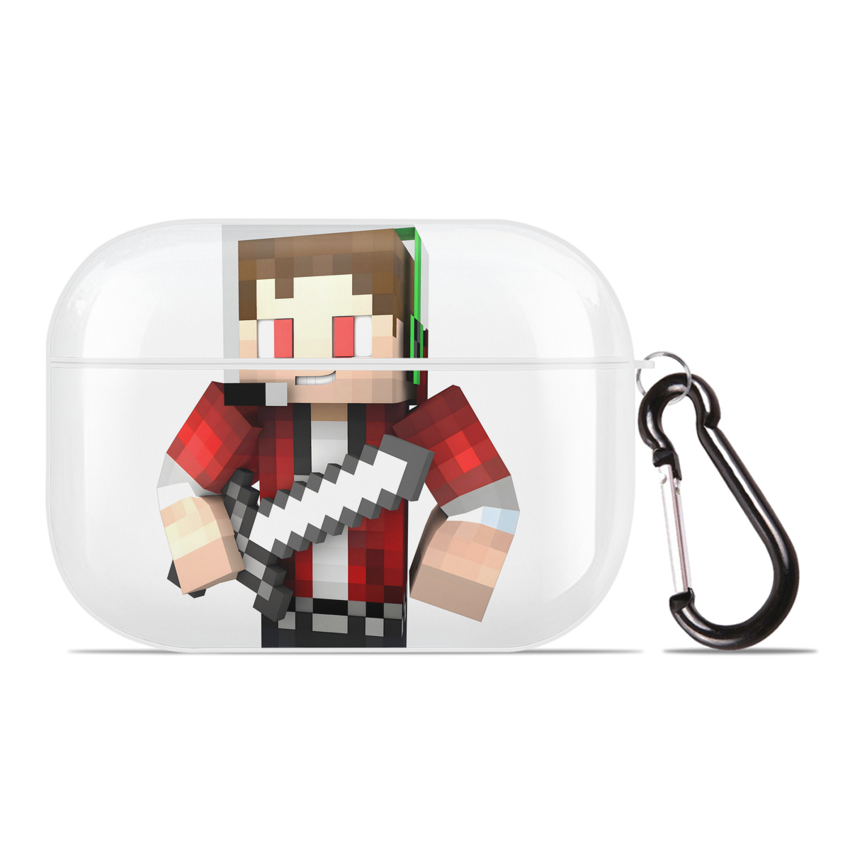 （画像用） マインクラフト ブロックの世界 Minecraft MC Block world 【AirPods Pro用】ハードシェル保護ケース 耐衝撃・防指紋・カラビナ付き商品仕様