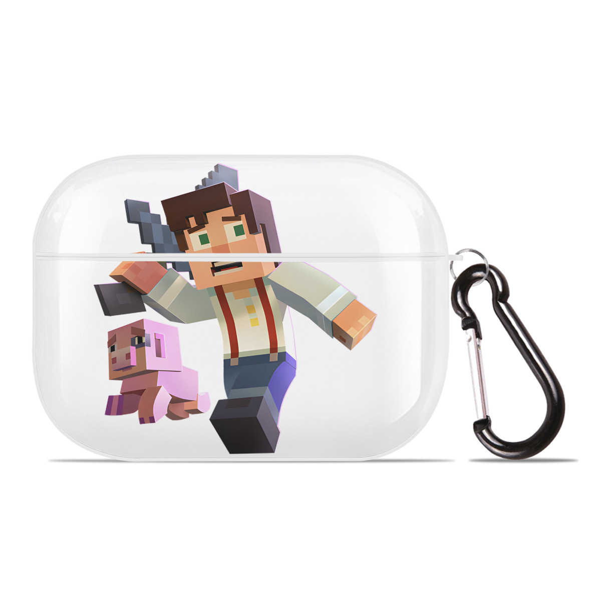 （画像用） マインクラフト ブロックの世界 Minecraft MC Block world 【AirPods Pro用】ハードシェル保護ケース 耐衝撃・防指紋・カラビナ付き商品仕様