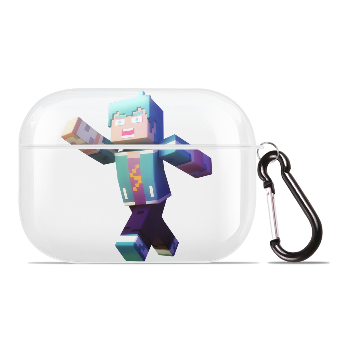 （画像用） マインクラフト ブロックの世界 Minecraft MC Block world 【AirPods Pro用】ハードシェル保護ケース 耐衝撃・防指紋・カラビナ付き商品仕様