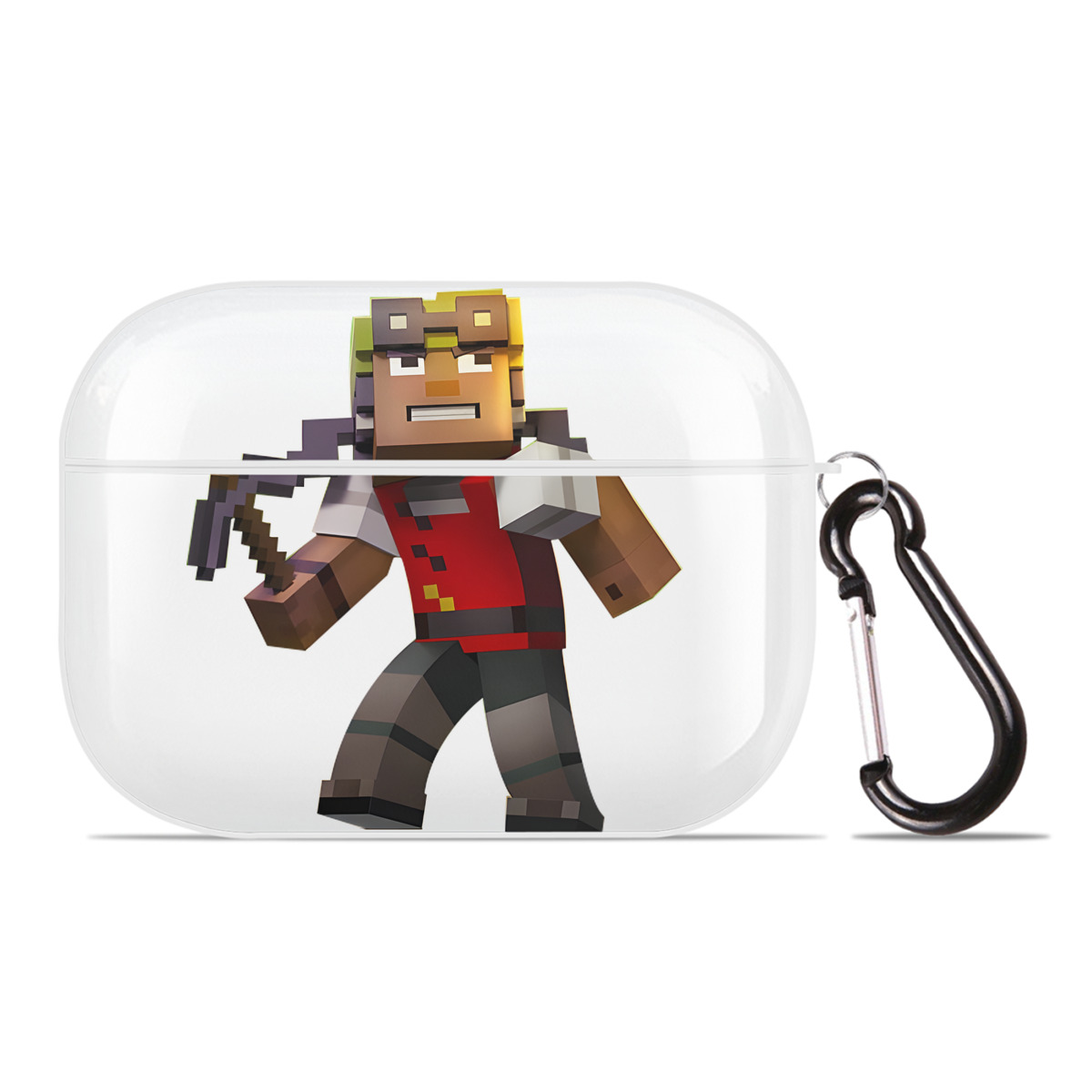 （画像用） マインクラフト ブロックの世界 Minecraft MC Block world 【AirPods Pro用】ハードシェル保護ケース 耐衝撃・防指紋・カラビナ付き商品仕様