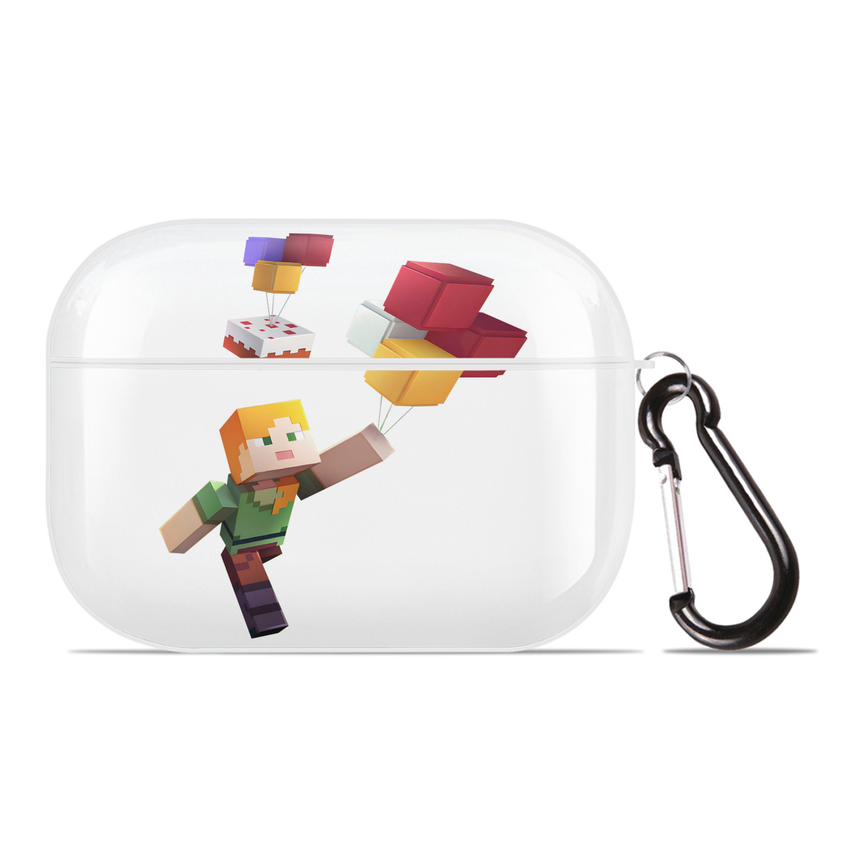 （画像用） マインクラフト ブロックの世界 Minecraft MC Block world 【AirPods Pro用】ハードシェル保護ケース 耐衝撃・防指紋・カラビナ付き商品仕様
