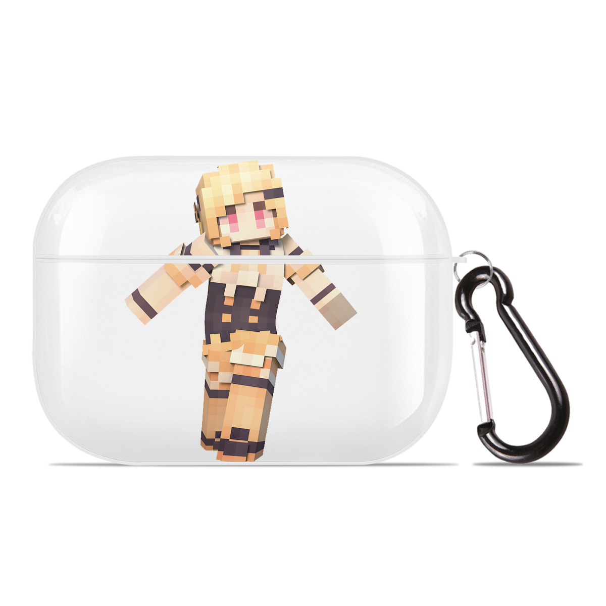 （画像用） マインクラフト ブロックの世界 Minecraft MC Block world 【AirPods Pro用】ハードシェル保護ケース 耐衝撃・防指紋・カラビナ付き商品仕様