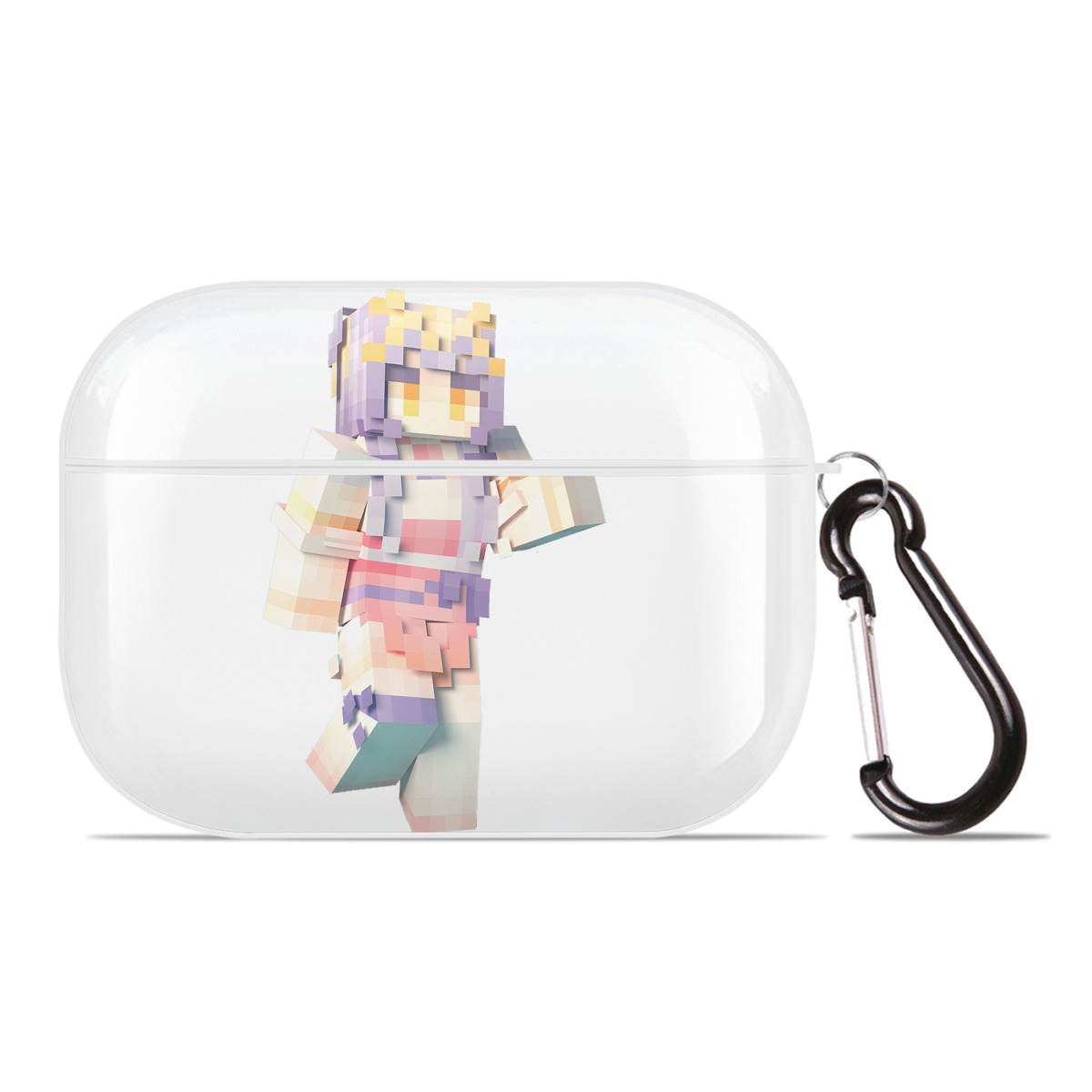 （画像用） マインクラフト ブロックの世界 Minecraft MC Block world 【AirPods Pro用】ハードシェル保護ケース 耐衝撃・防指紋・カラビナ付き商品仕様