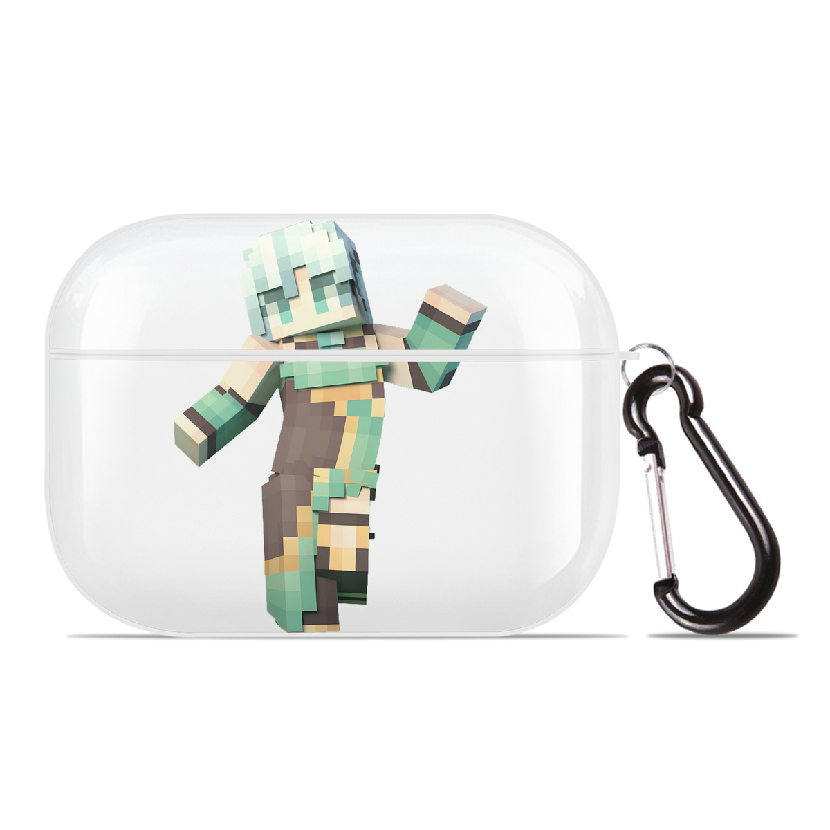 （画像用） マインクラフト ブロックの世界 Minecraft MC Block world 【AirPods Pro用】ハードシェル保護ケース 耐衝撃・防指紋・カラビナ付き商品仕様