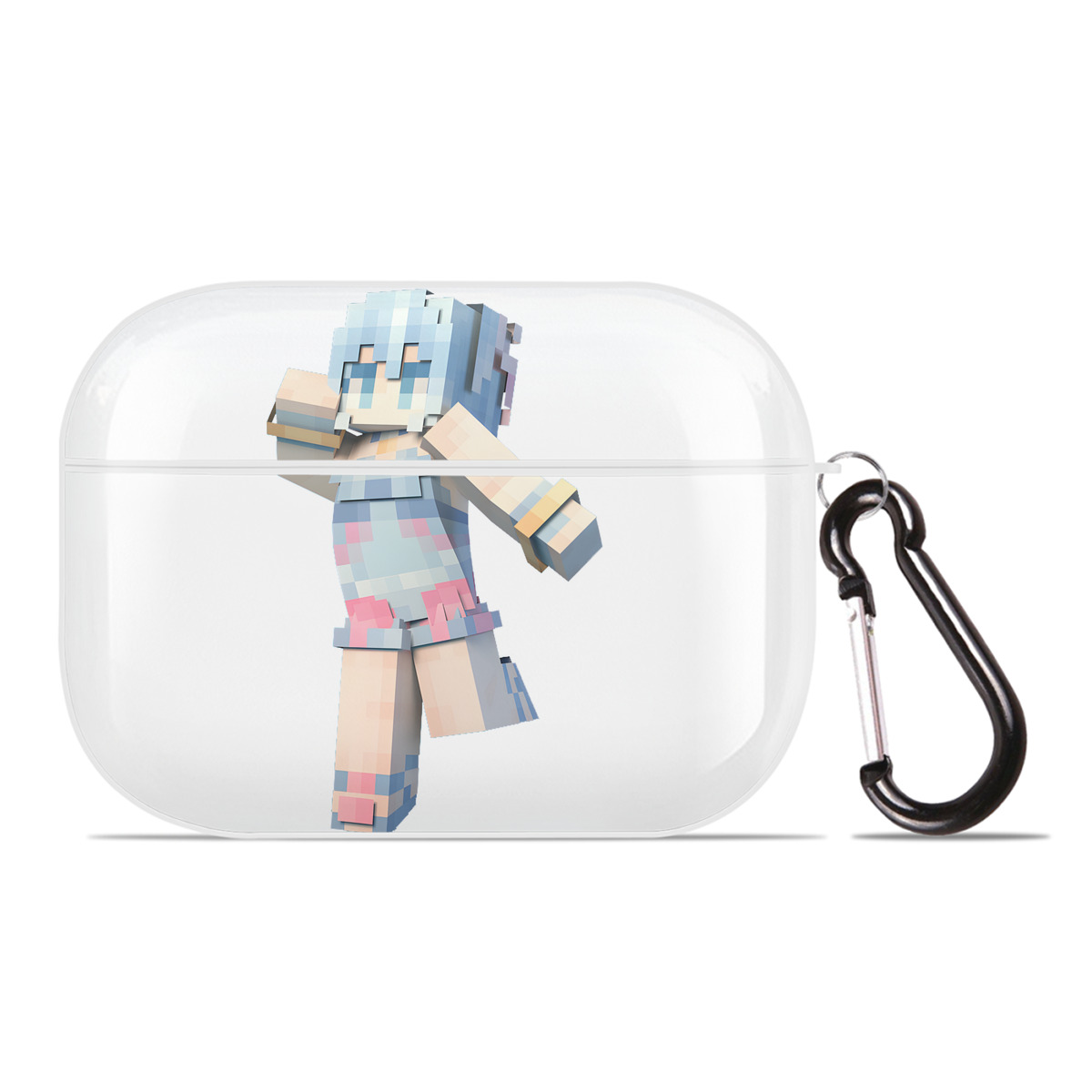 （画像用） マインクラフト ブロックの世界 Minecraft MC Block world 【AirPods Pro用】ハードシェル保護ケース 耐衝撃・防指紋・カラビナ付き商品仕様