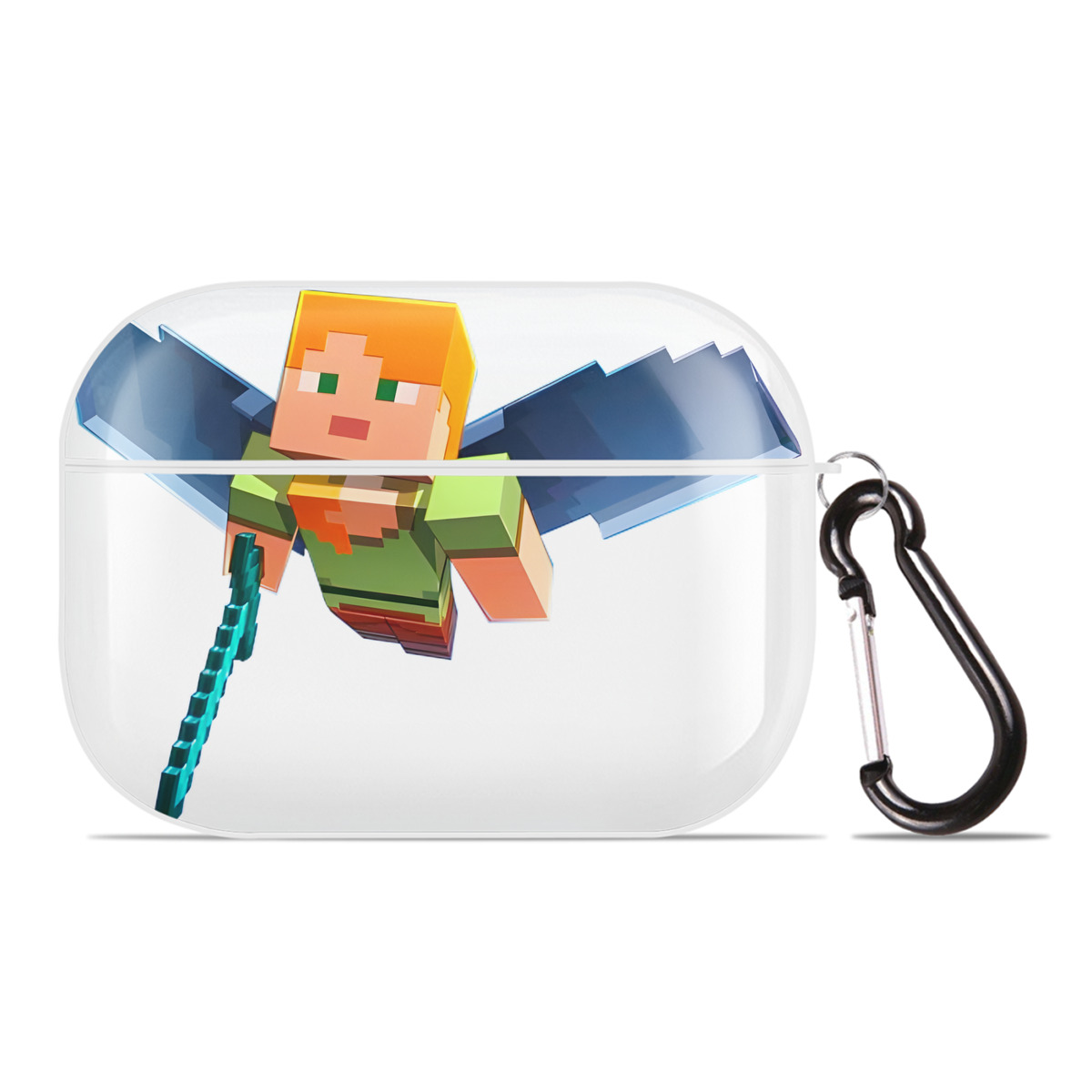 （画像用） マインクラフト ブロックの世界 Minecraft MC Block world 【AirPods Pro用】ハードシェル保護ケース 耐衝撃・防指紋・カラビナ付き商品仕様