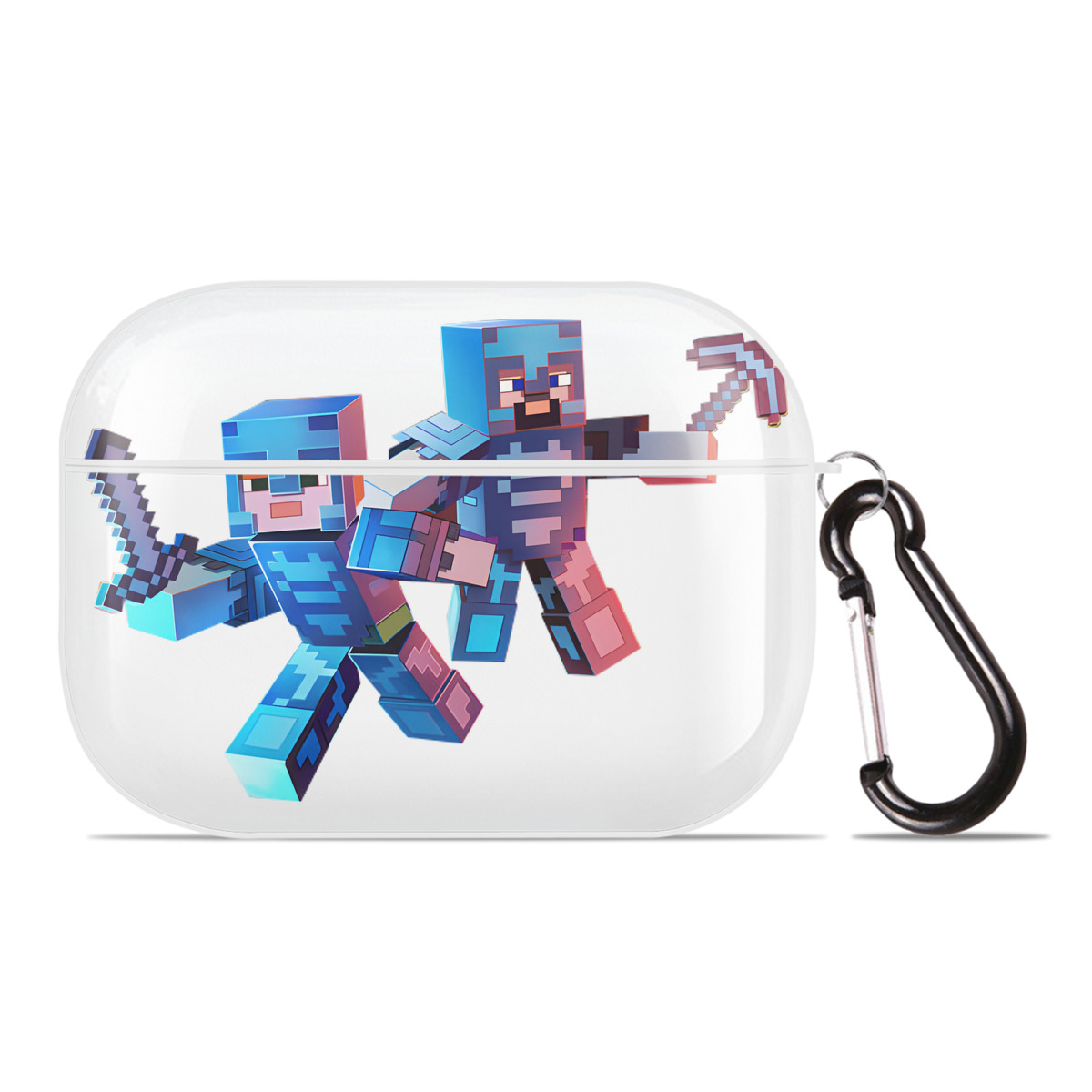 （画像用） マインクラフト ブロックの世界 Minecraft MC Block world 【AirPods Pro用】ハードシェル保護ケース 耐衝撃・防指紋・カラビナ付き商品仕様
