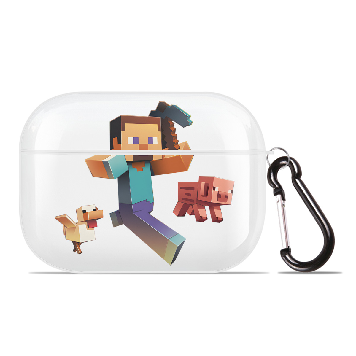 （画像用） マインクラフト ブロックの世界 Minecraft MC Block world 【AirPods Pro用】ハードシェル保護ケース 耐衝撃・防指紋・カラビナ付き商品仕様