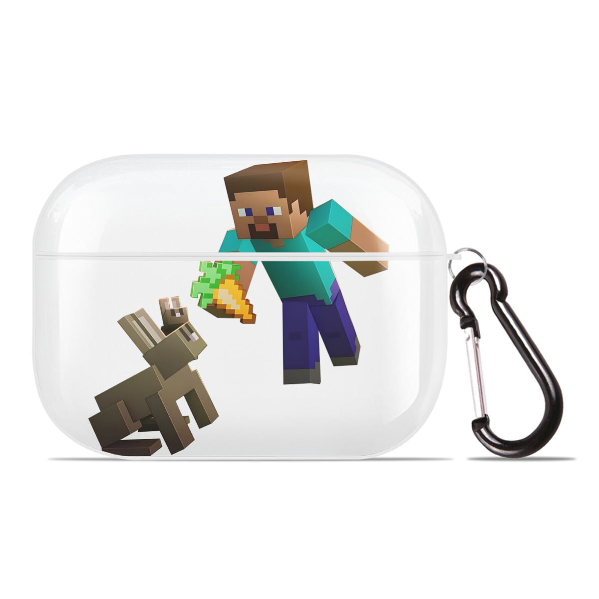 （画像用） マインクラフト ブロックの世界 Minecraft MC Block world 【AirPods Pro用】ハードシェル保護ケース 耐衝撃・防指紋・カラビナ付き商品仕様