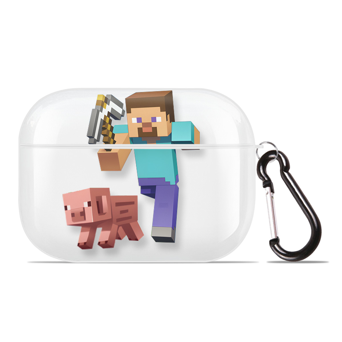 （画像用） マインクラフト ブロックの世界 Minecraft MC Block world 【AirPods Pro用】ハードシェル保護ケース 耐衝撃・防指紋・カラビナ付き商品仕様
