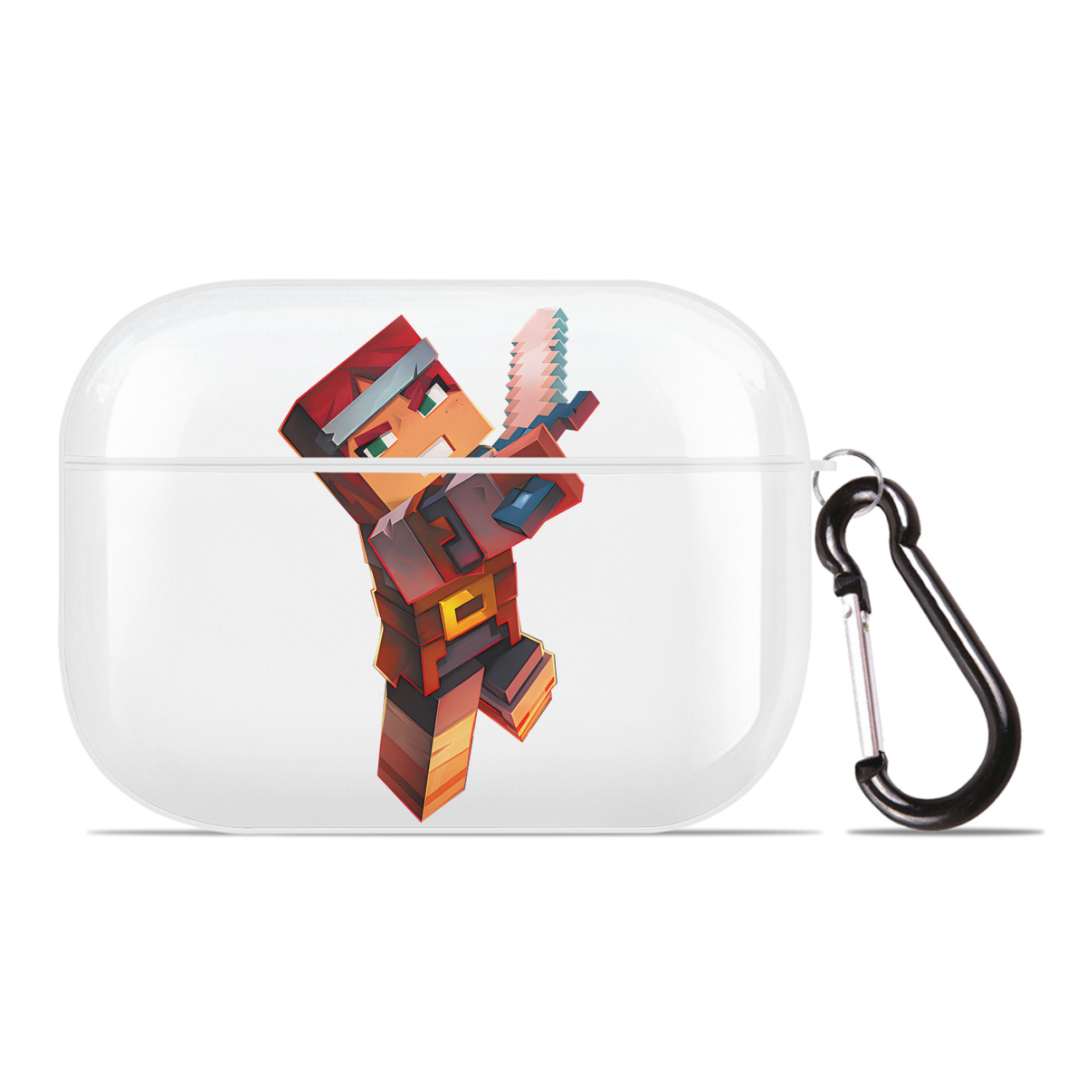 （画像用） マインクラフト ブロックの世界 Minecraft MC Block world 【AirPods Pro用】ハードシェル保護ケース 耐衝撃・防指紋・カラビナ付き商品仕様