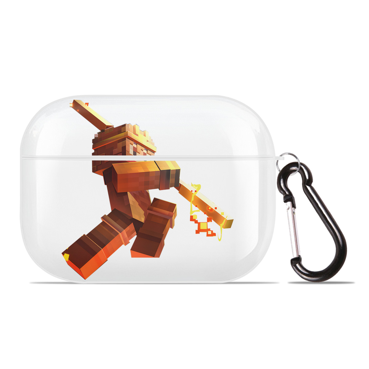 （画像用） マインクラフト ブロックの世界 Minecraft MC Block world 【AirPods Pro用】ハードシェル保護ケース 耐衝撃・防指紋・カラビナ付き商品仕様