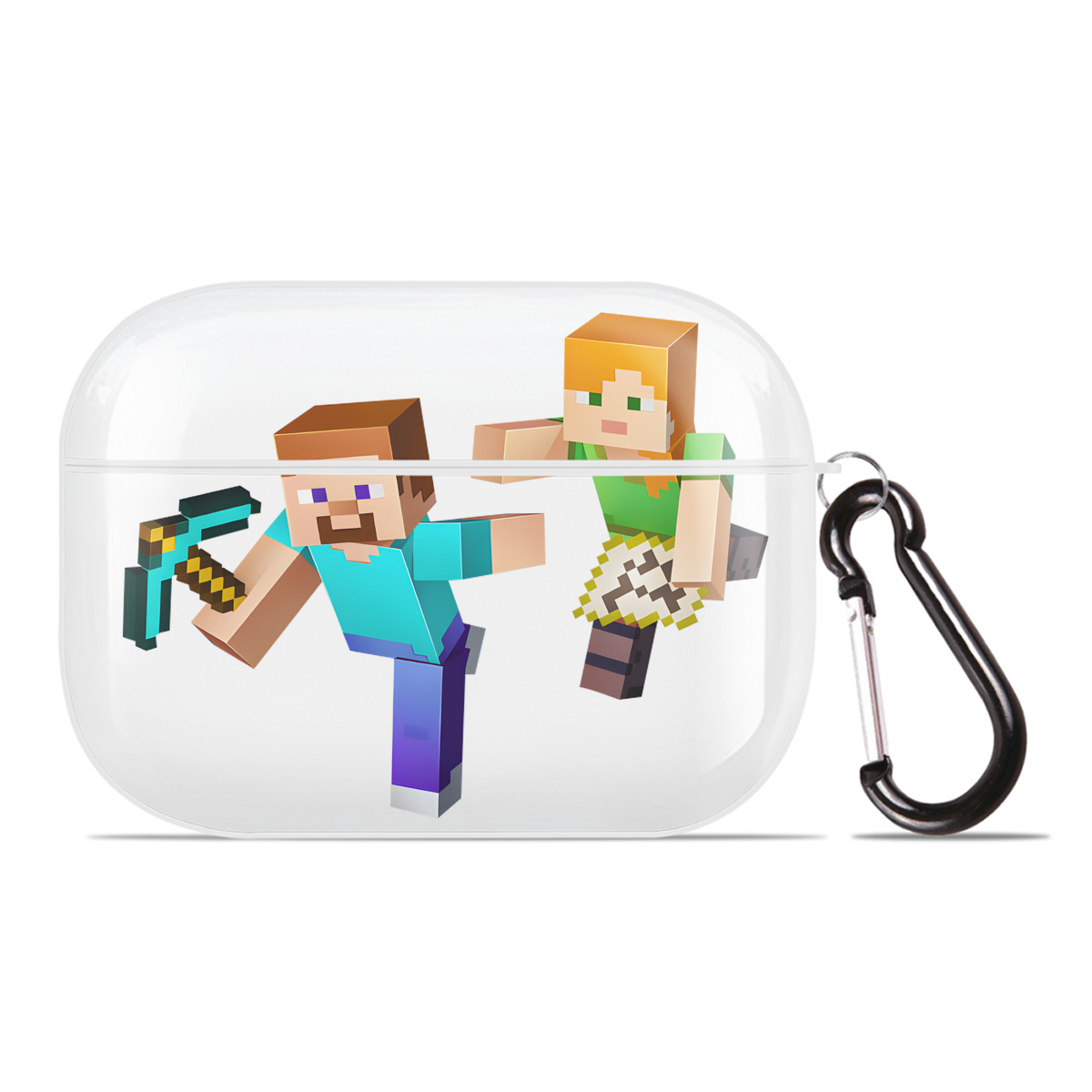 （画像用） マインクラフト ブロックの世界 Minecraft MC Block world 【AirPods Pro用】ハードシェル保護ケース 耐衝撃・防指紋・カラビナ付き商品仕様