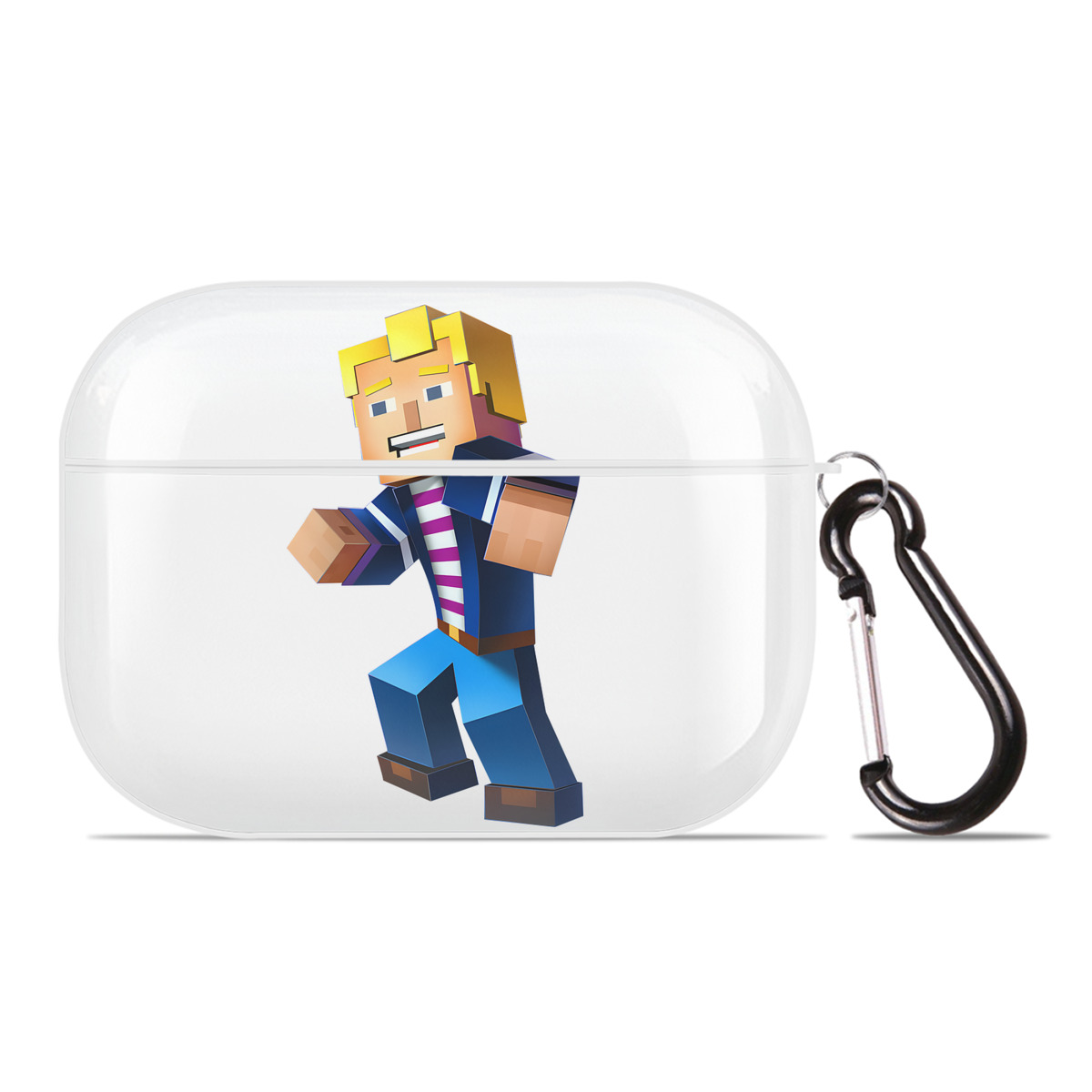 （画像用） マインクラフト ブロックの世界 Minecraft MC Block world 【AirPods Pro用】ハードシェル保護ケース 耐衝撃・防指紋・カラビナ付き商品仕様