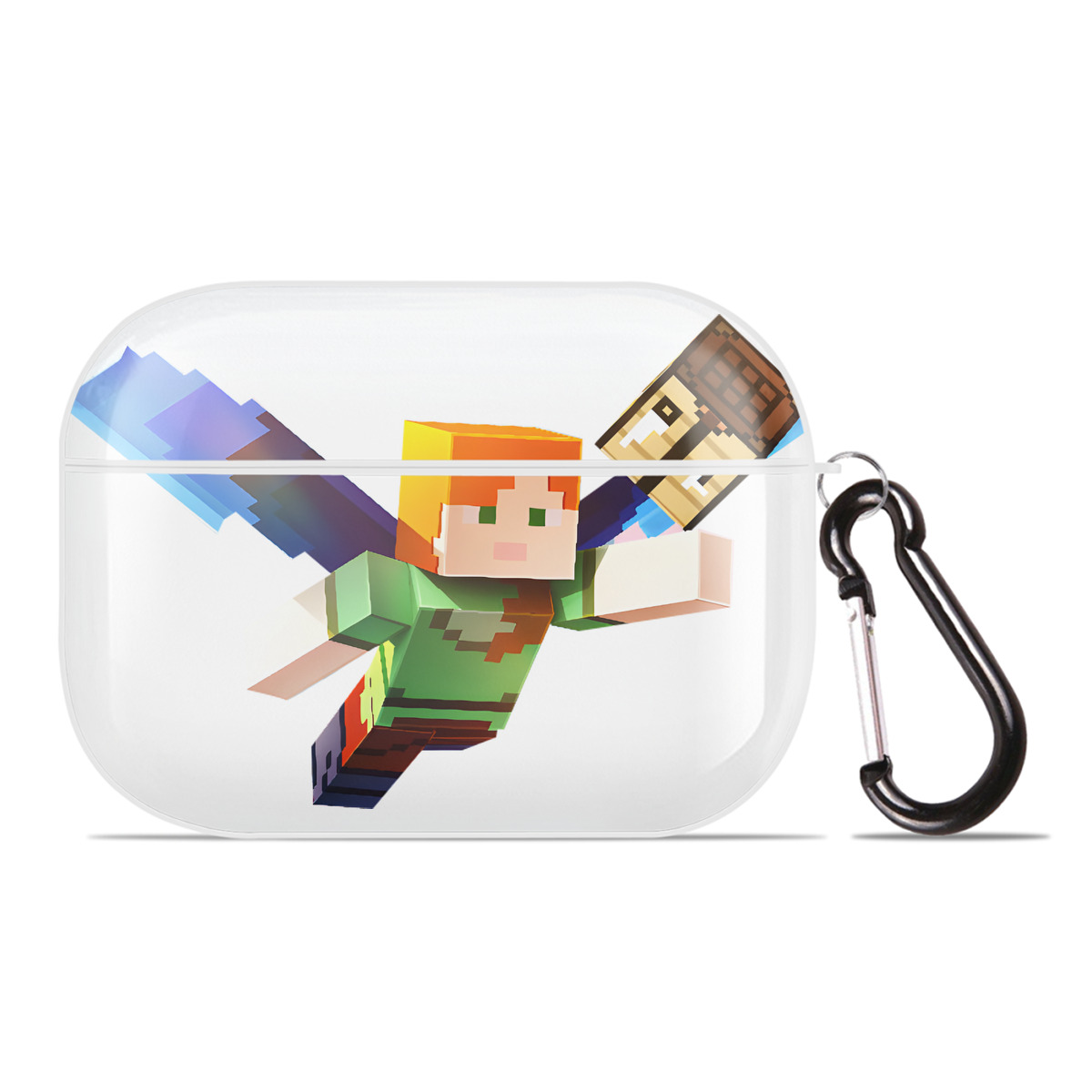 （画像用） マインクラフト ブロックの世界 Minecraft MC Block world 【AirPods Pro用】ハードシェル保護ケース 耐衝撃・防指紋・カラビナ付き商品仕様