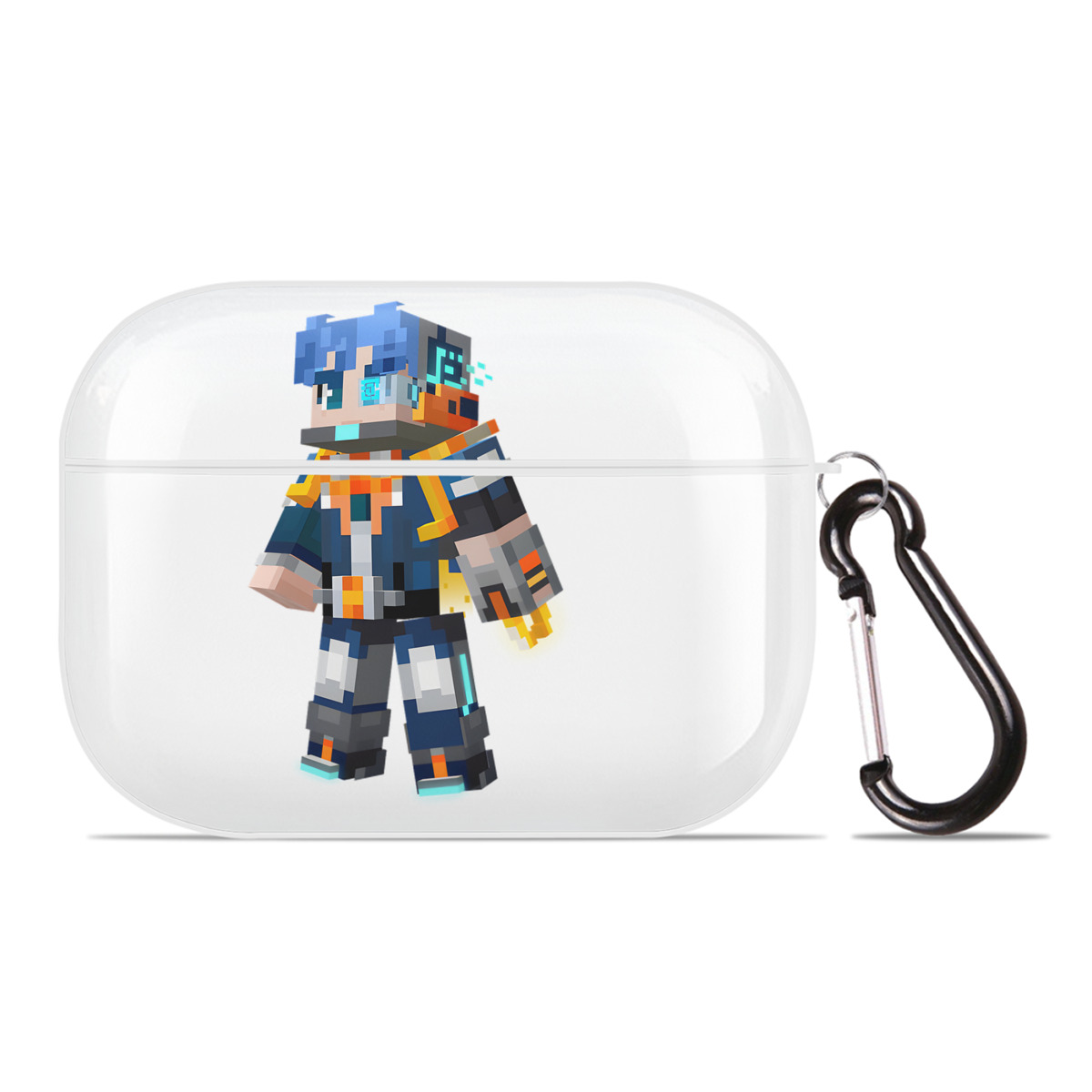 （画像用） マインクラフト ブロックの世界 Minecraft MC Block world 【AirPods Pro用】ハードシェル保護ケース 耐衝撃・防指紋・カラビナ付き商品仕様