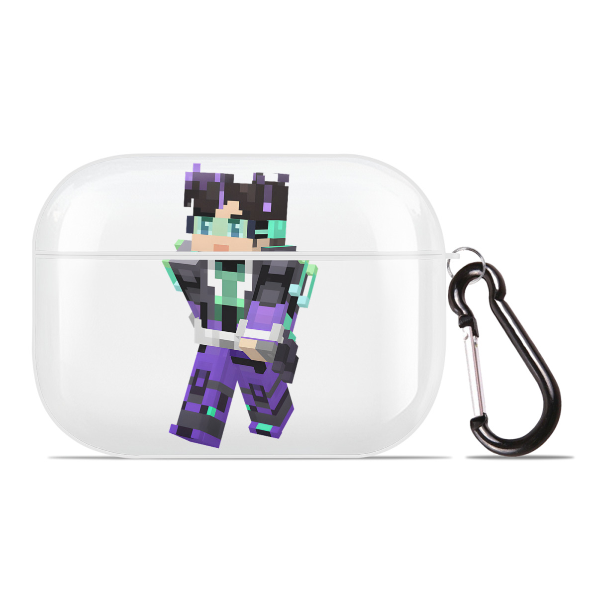 （画像用） マインクラフト ブロックの世界 Minecraft MC Block world 【AirPods Pro用】ハードシェル保護ケース 耐衝撃・防指紋・カラビナ付き商品仕様