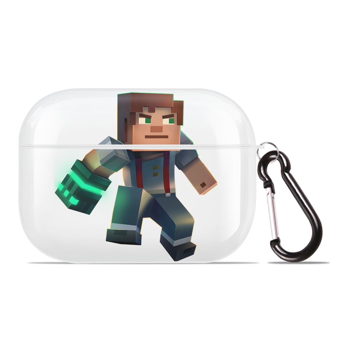 （画像用） マインクラフト ブロックの世界 Minecraft MC Block world 【AirPods Pro用】ハードシェル保護ケース 耐衝撃・防指紋・カラビナ付き商品仕様