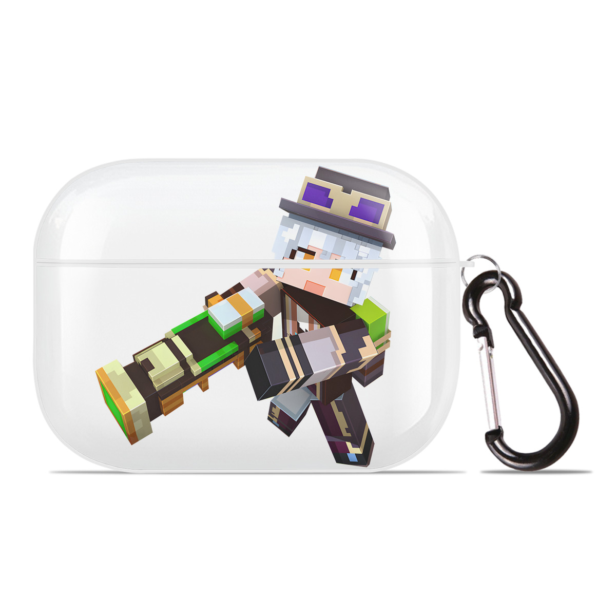 （画像用） マインクラフト ブロックの世界 Minecraft MC Block world 【AirPods Pro用】ハードシェル保護ケース 耐衝撃・防指紋・カラビナ付き商品仕様