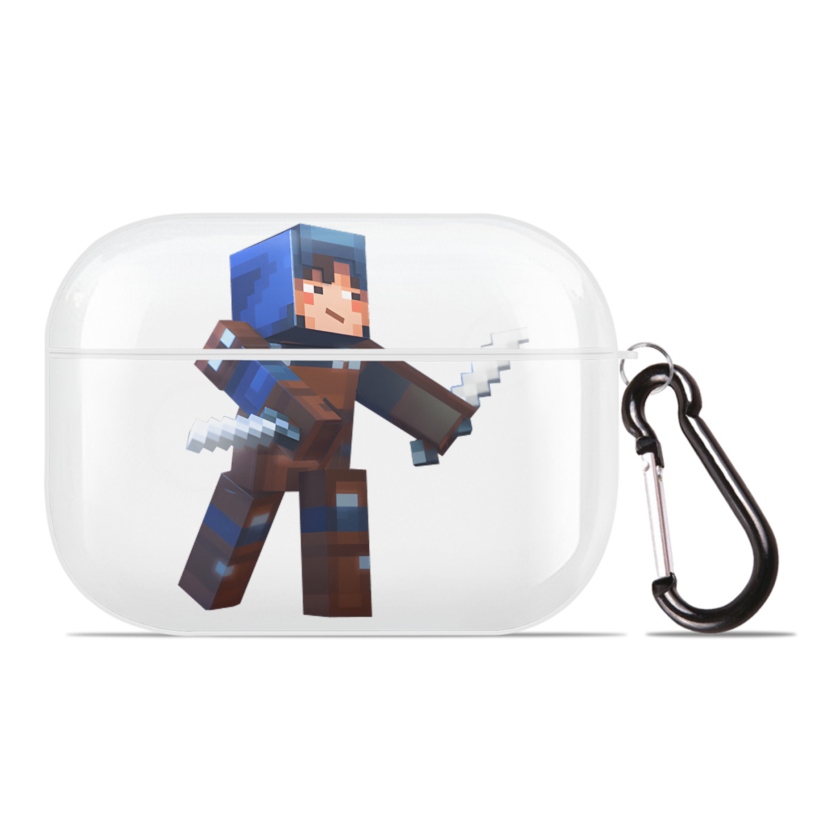 （画像用） マインクラフト ブロックの世界 Minecraft MC Block world 【AirPods Pro用】ハードシェル保護ケース 耐衝撃・防指紋・カラビナ付き商品仕様